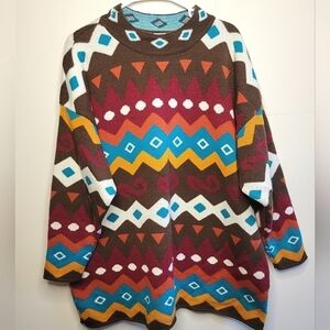 Vintage Moda Internacional Forelli Oversize Western Print Sweater